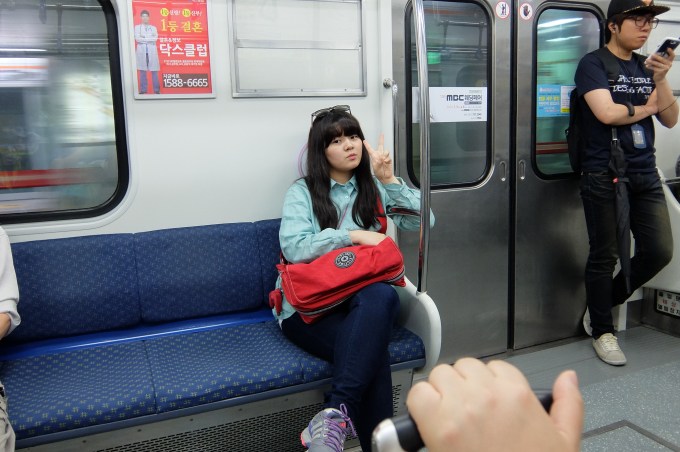Young Korean Woman on Busan Subway