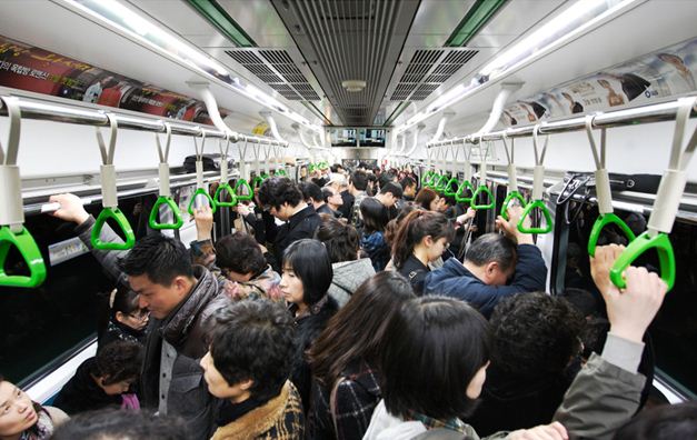 Crowded Korean Subway