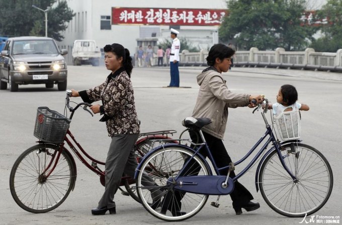 North Korean Women Bikes