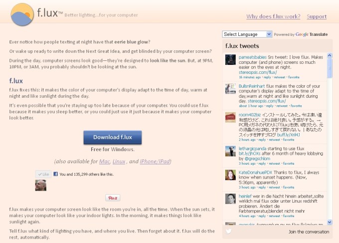 Screenshot f.lux