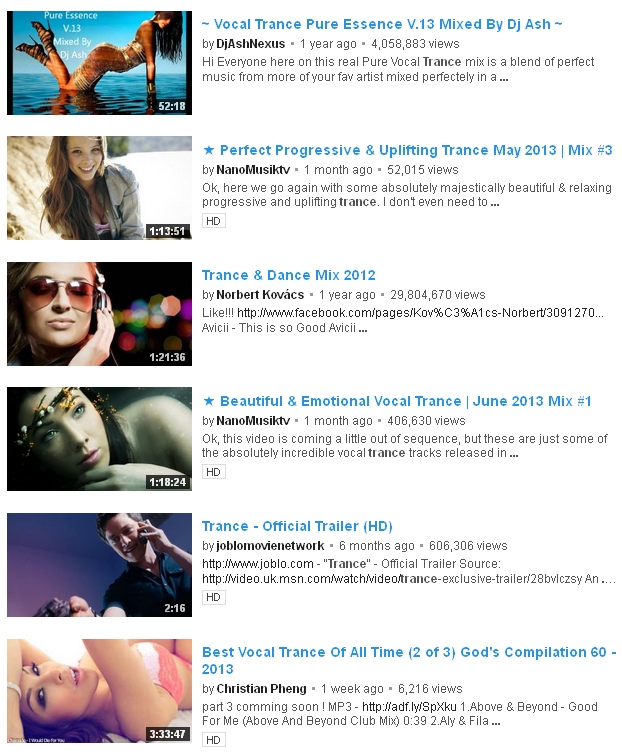 Trance Music Objectification