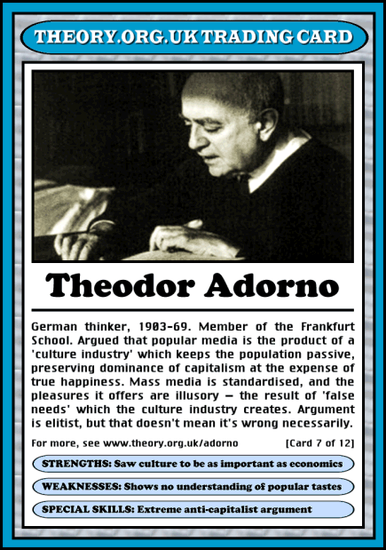 Theodor Adorno Trading Card