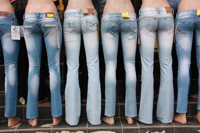 Mannequins with jeans